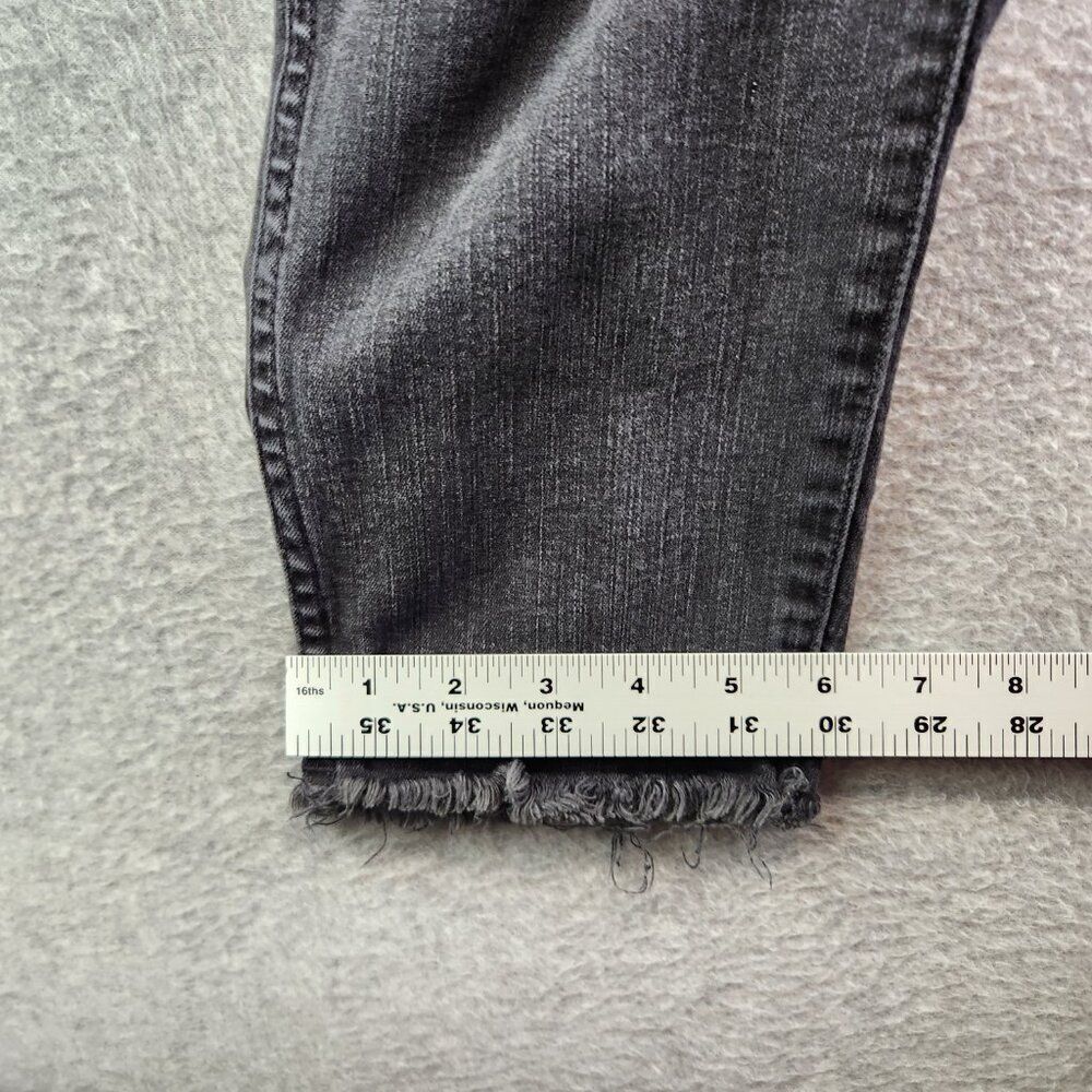 Madewell Jeans Womens 34P Petite Black 10" High Rise Skinny Raw Hem Button Fly - Picture 15 of 16